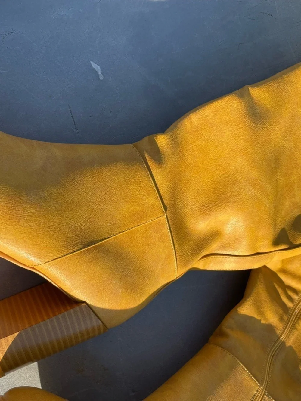Topwalks Women's Tall Knee High Boots Mustard Yellow Size 8